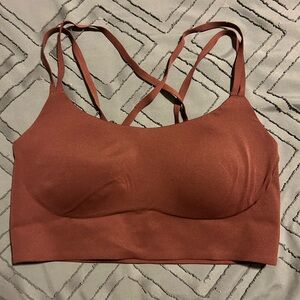 maroon/dark fushia aerie light support sports bra size medium